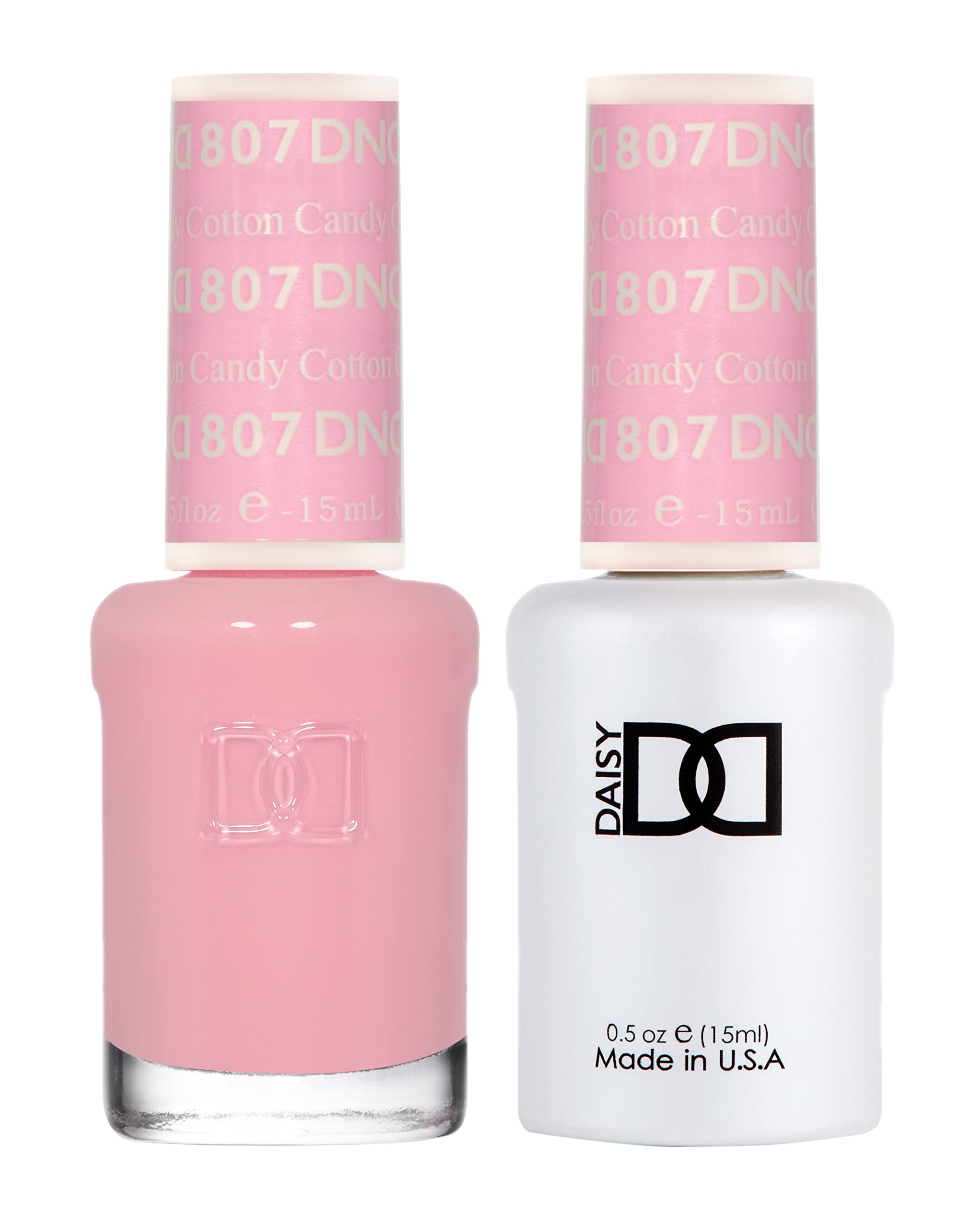 DAISY DND Cotton Candy gel nail polish bottle shown in vibrant pink for long-lasting shine.