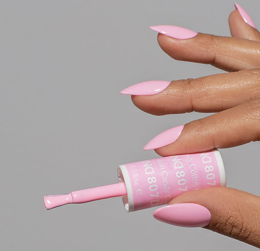 DAISY DND Cotton Candy gel polish cap ready for smooth color application.