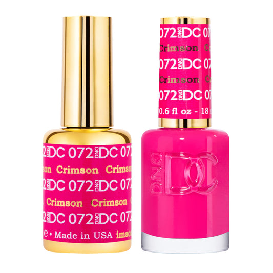 Daisy DND Crimson gel polish bottle front shows rich pigment for manicures.