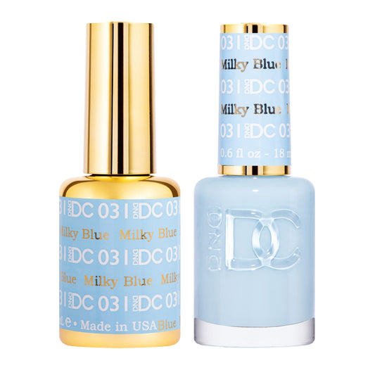 Daisy DND DC Milky Blue 031 bottle shot for at-home gel manicures