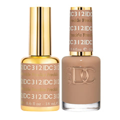 Daisy DND Freckle 312 gel bottle shows natural nude shade for elegant nails