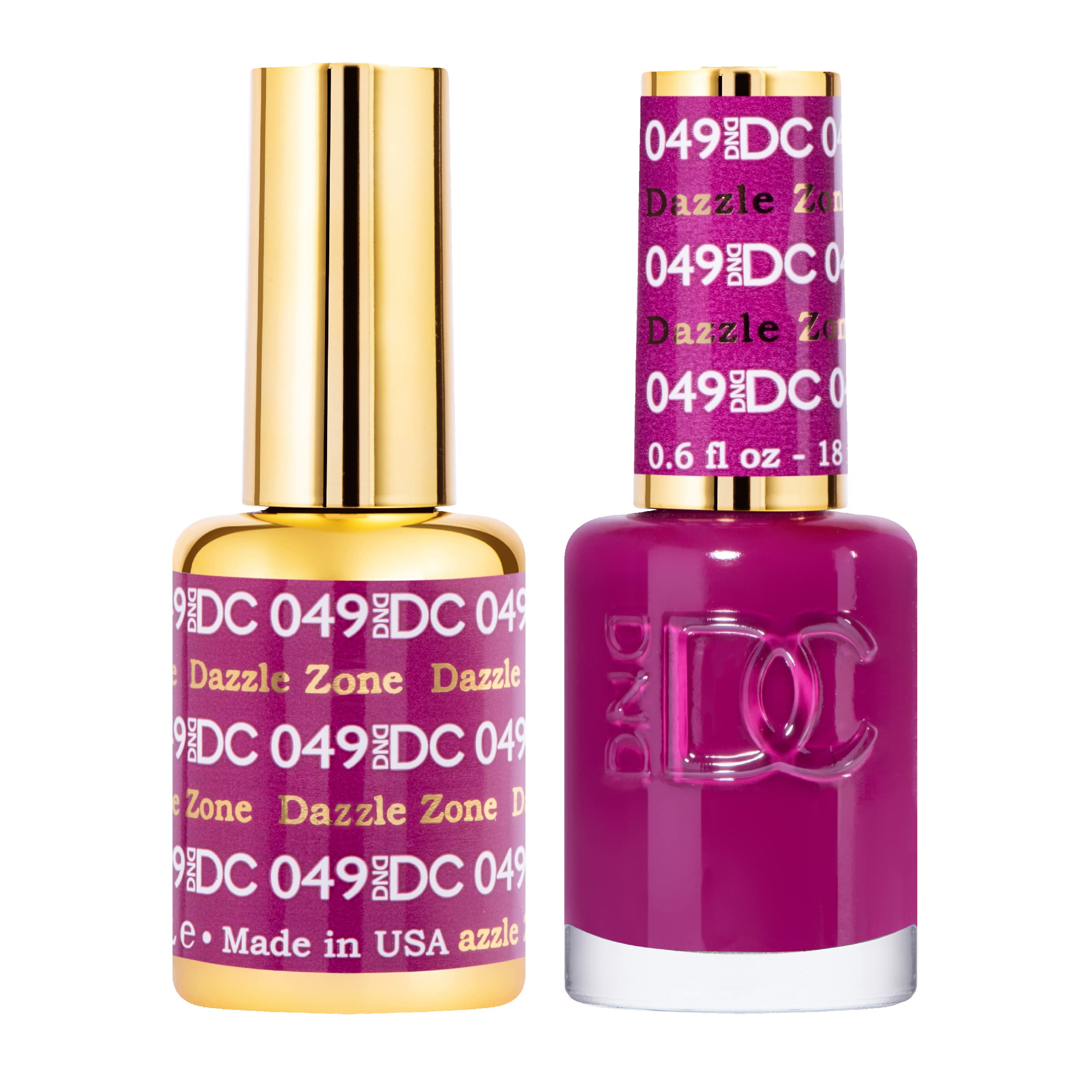 DAISY DND DC Gel Polish Set closeup of Purple Collection shade in 049 Dazzle Zone, rich pigment.