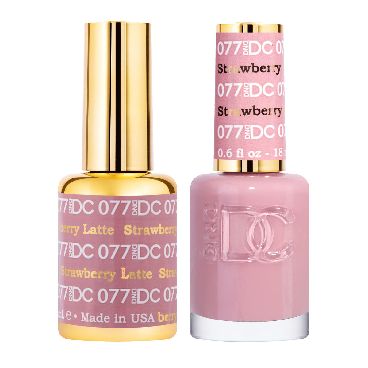 Daisy DND DC gel polish Strawberry Latte bottle for long-lasting gloss.