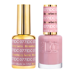 Daisy DND DC gel polish Strawberry Latte bottle for long-lasting gloss.