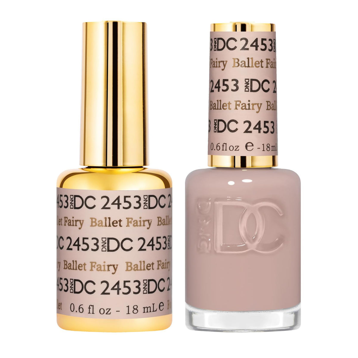 DAISY DND Ballet Fairy gel polish bottle showing sheer rose tones and depth.