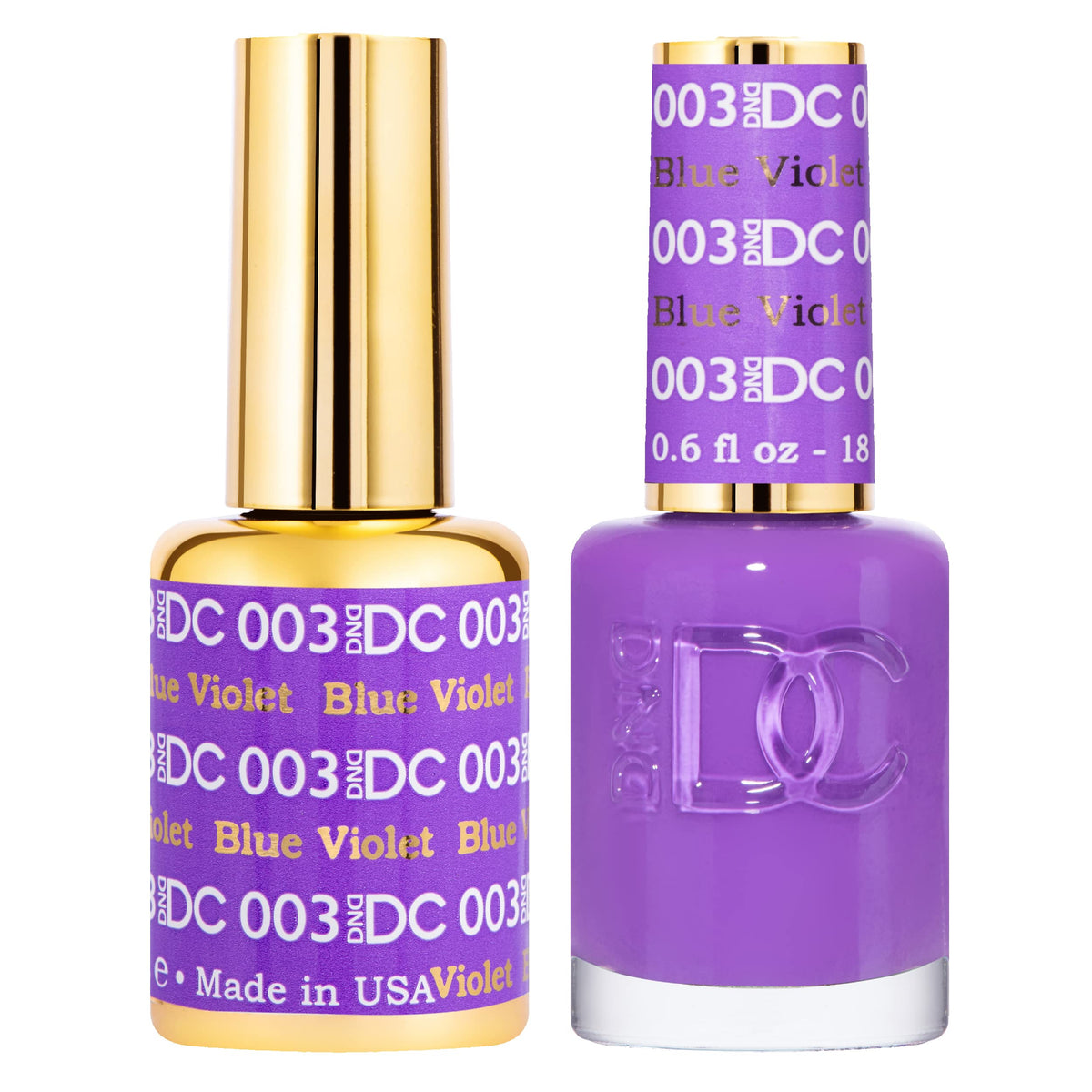 DAISY DND DND DC Blue Violet gel polish bottle close-up showing rich pigment