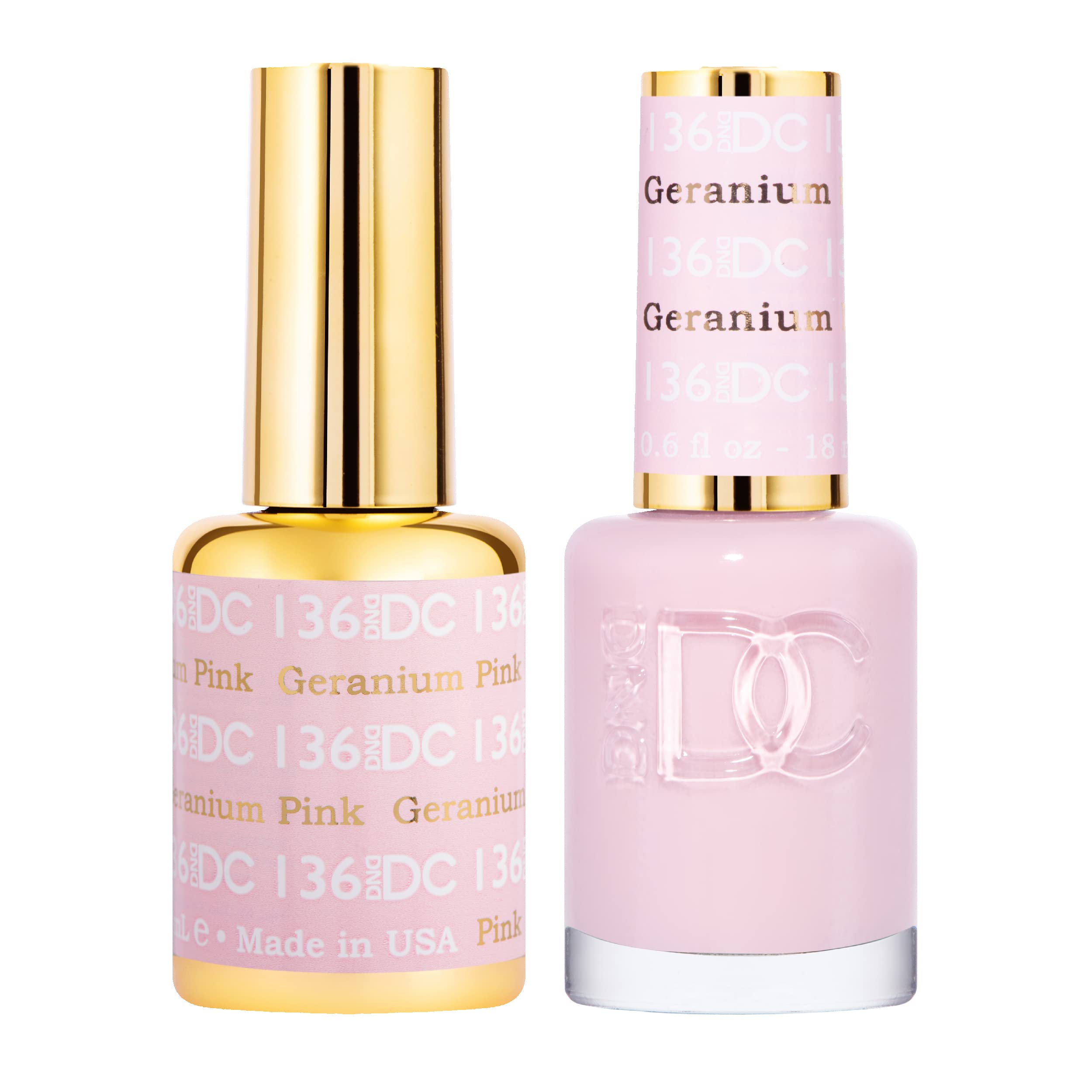 Daisy DND DC Geranium Pink gel polish bottle ready for a long-lasting manicure