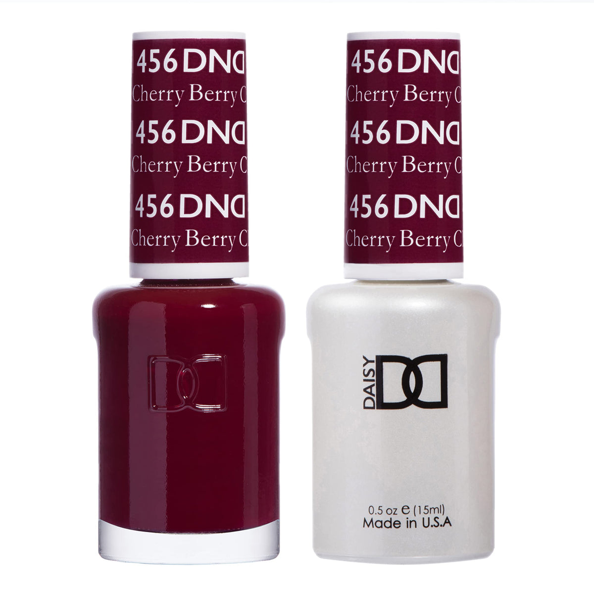 Daisy DND Cherry Berry gel polish bottle swatch shows long-lasting color for nails