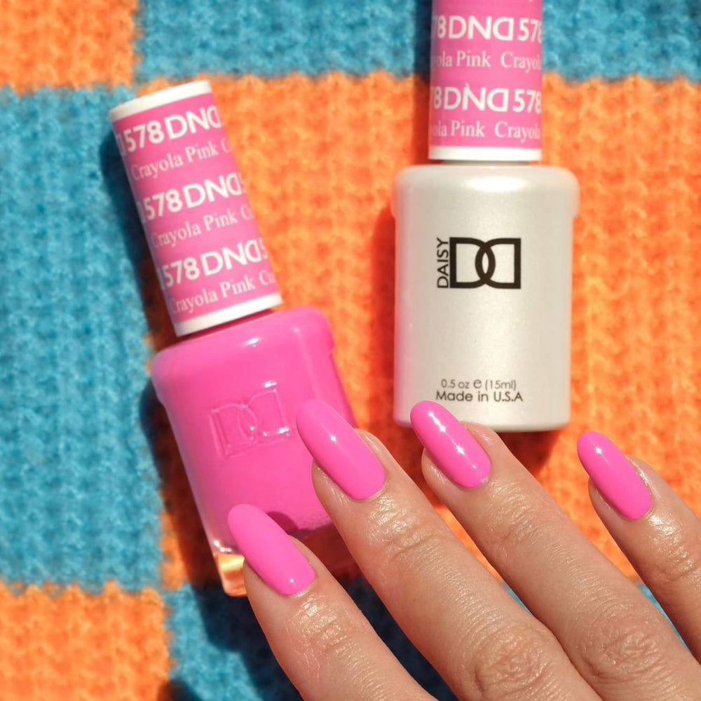 Daisy DND matching lacquer Crayola Pink 578 close-up for cohesive color