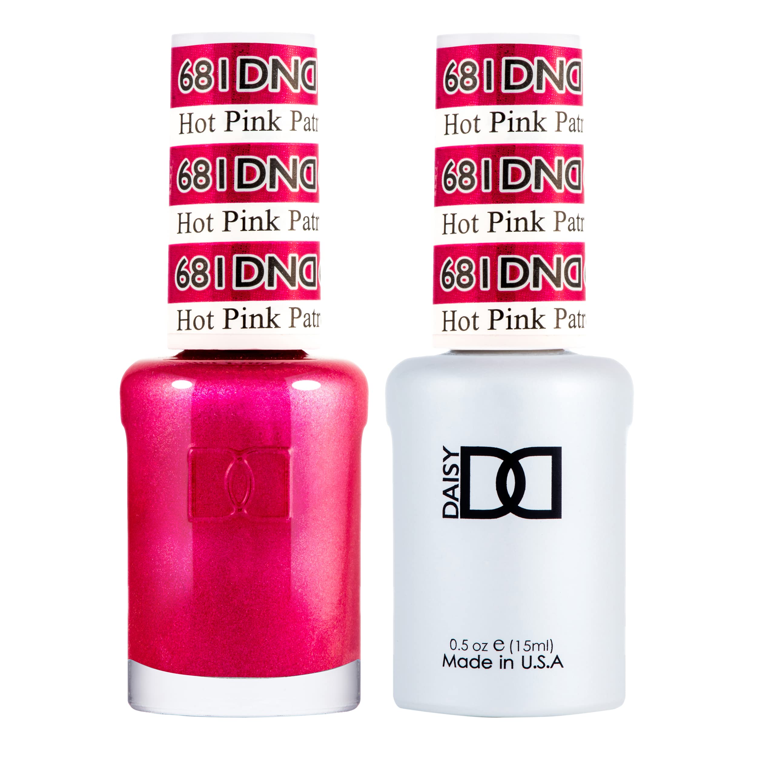Daisy DND Hot Pink Patrol gel polish 681 for rich, long-lasting color