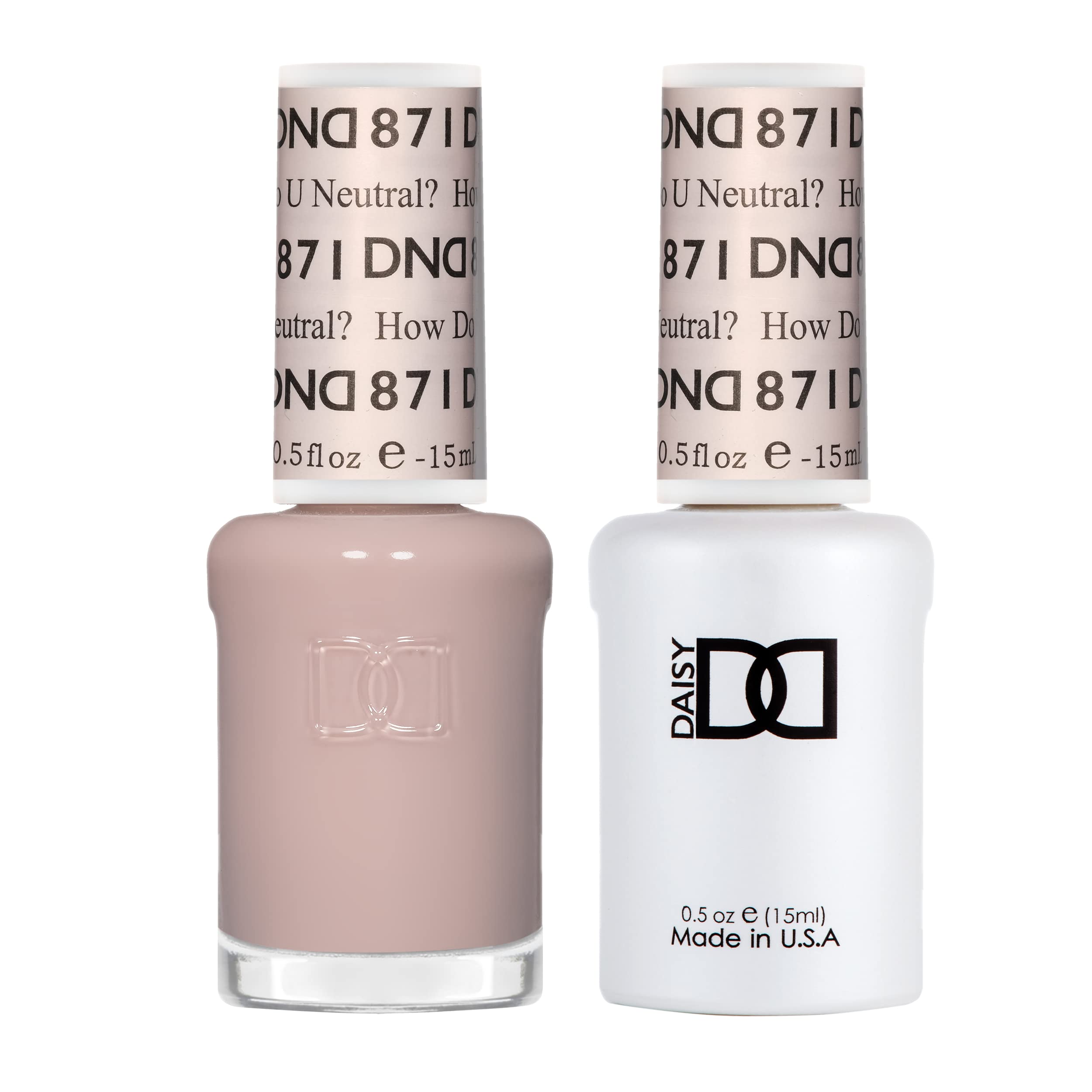 Daisy DND How Do U Neutral? gel bottle with nude sheer shade and up to 3 weeks wear.