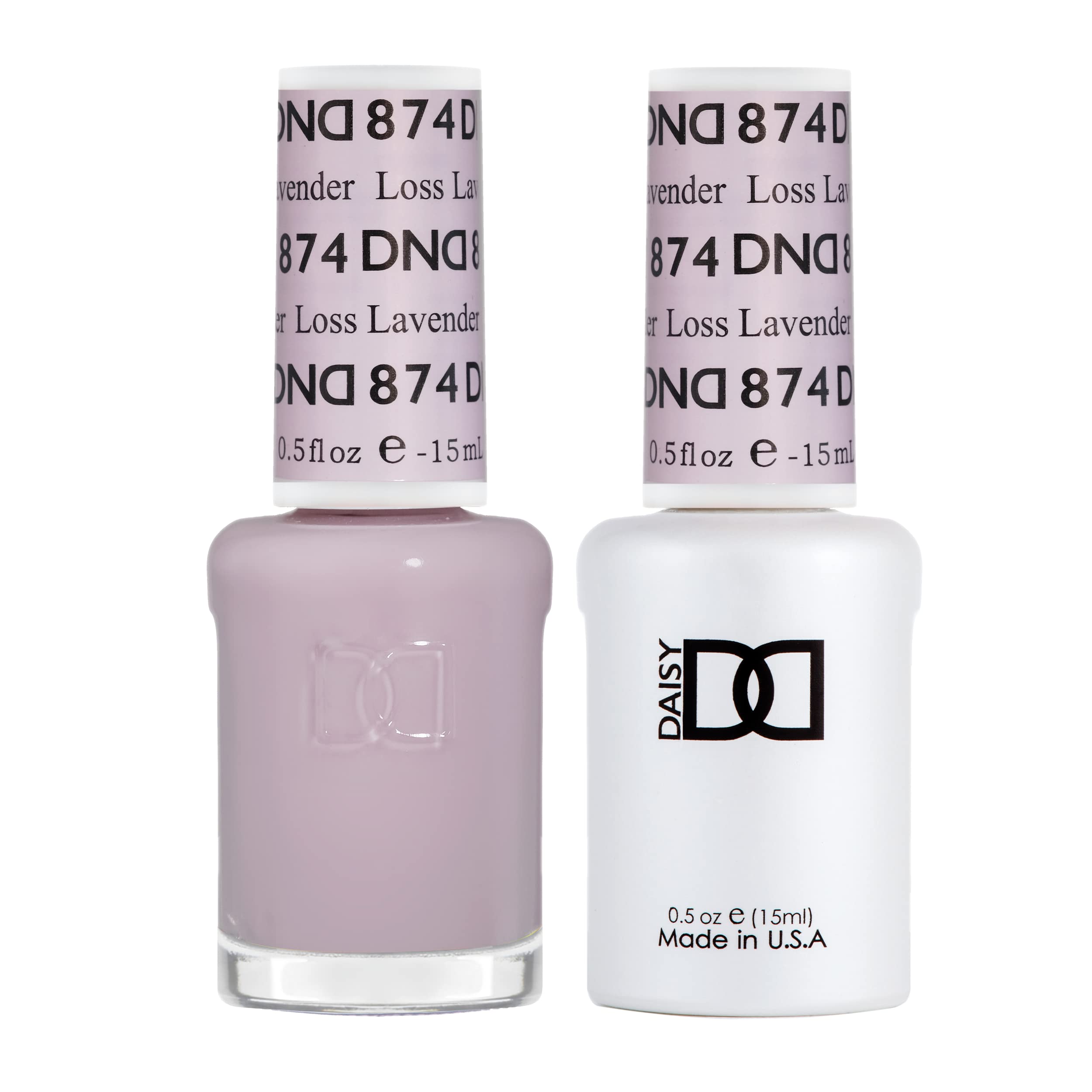 Daisy DND Loss Lavender gel polish bottle showing sheer lilac shade.