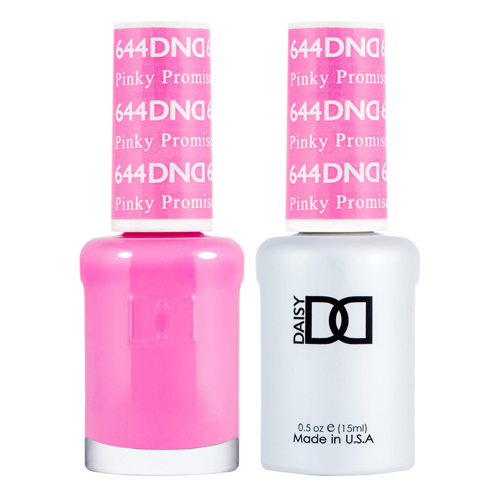 Daisy DND Pinkie Promise gel polish bottle with lasting color potential.