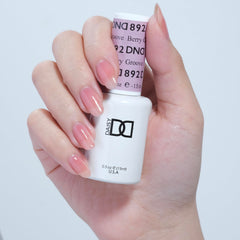 Daisy DND Berry Groove nails shown in a sheer red mani with natural shine