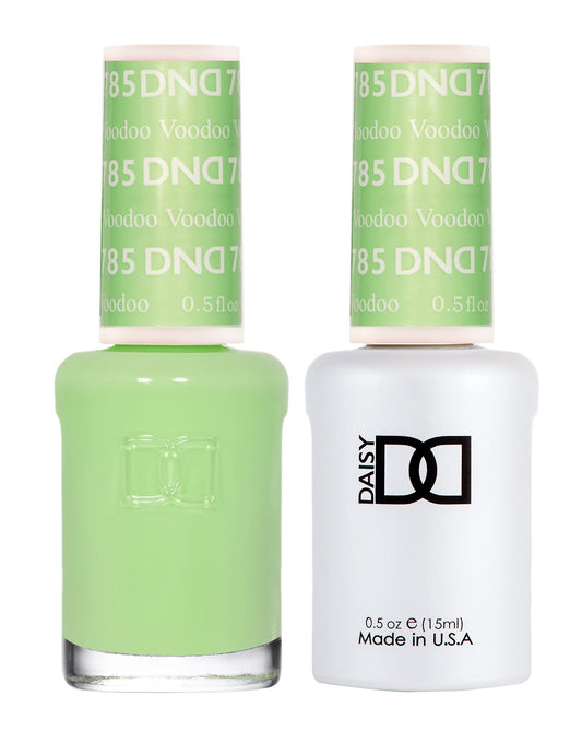 DAISY DND Voodoo gel polish bottle in mint green with durable color
