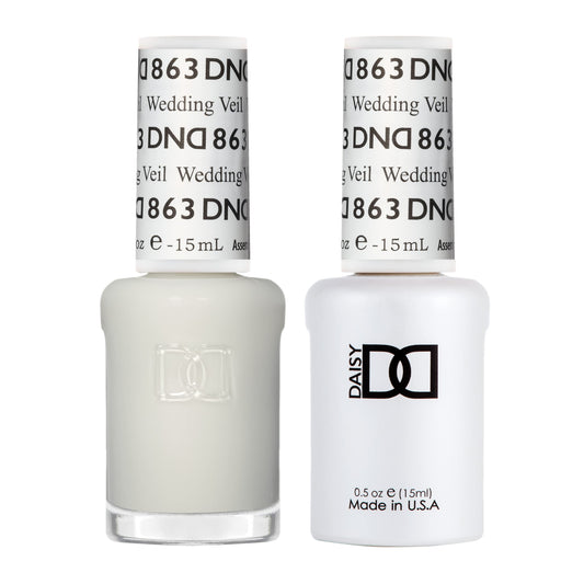 DAISY DND Wedding Veil 863 duo pack shown for coordinated gel polish and lacquer finish.