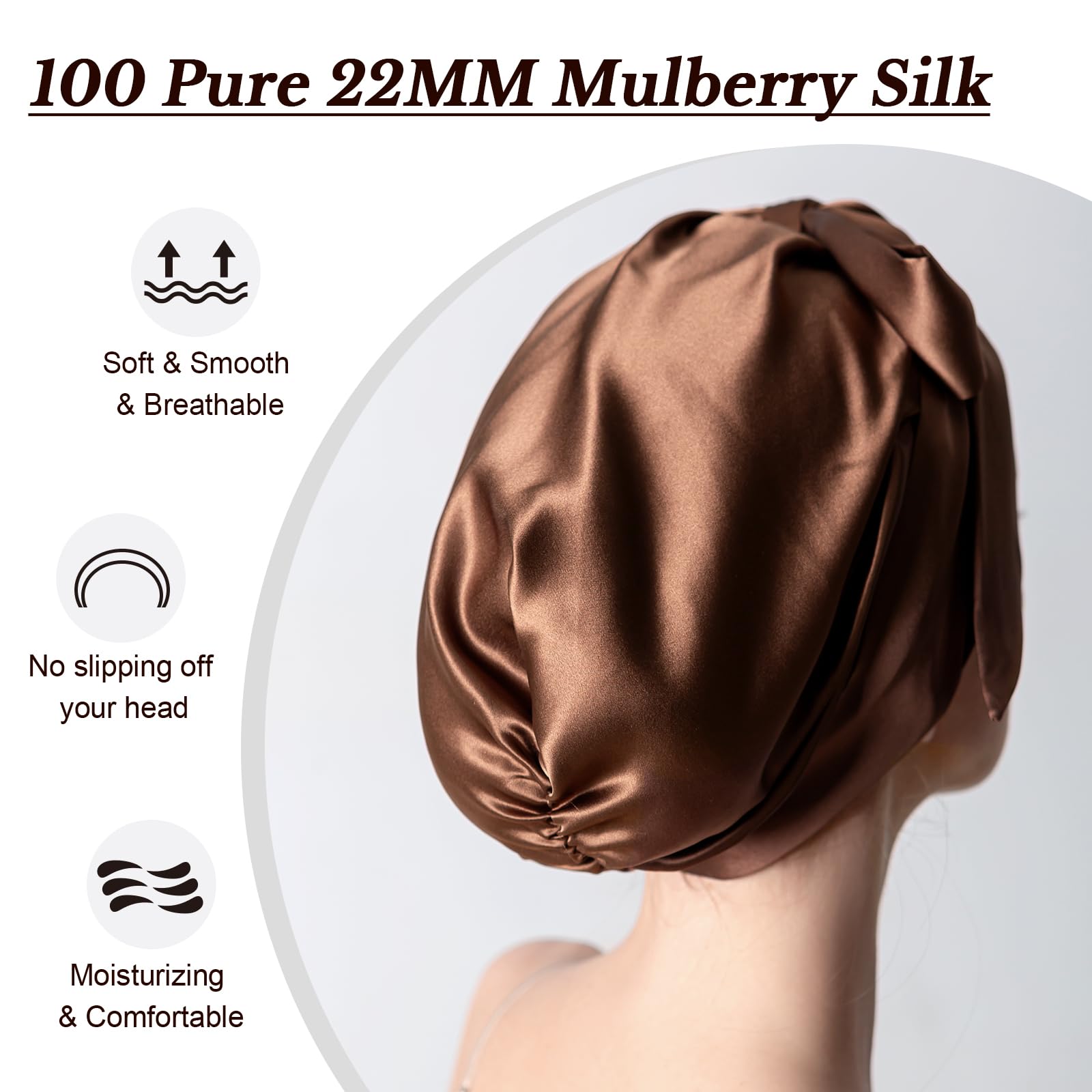 DAISYSILK back elastic band detail shows secure wear during sleep.
