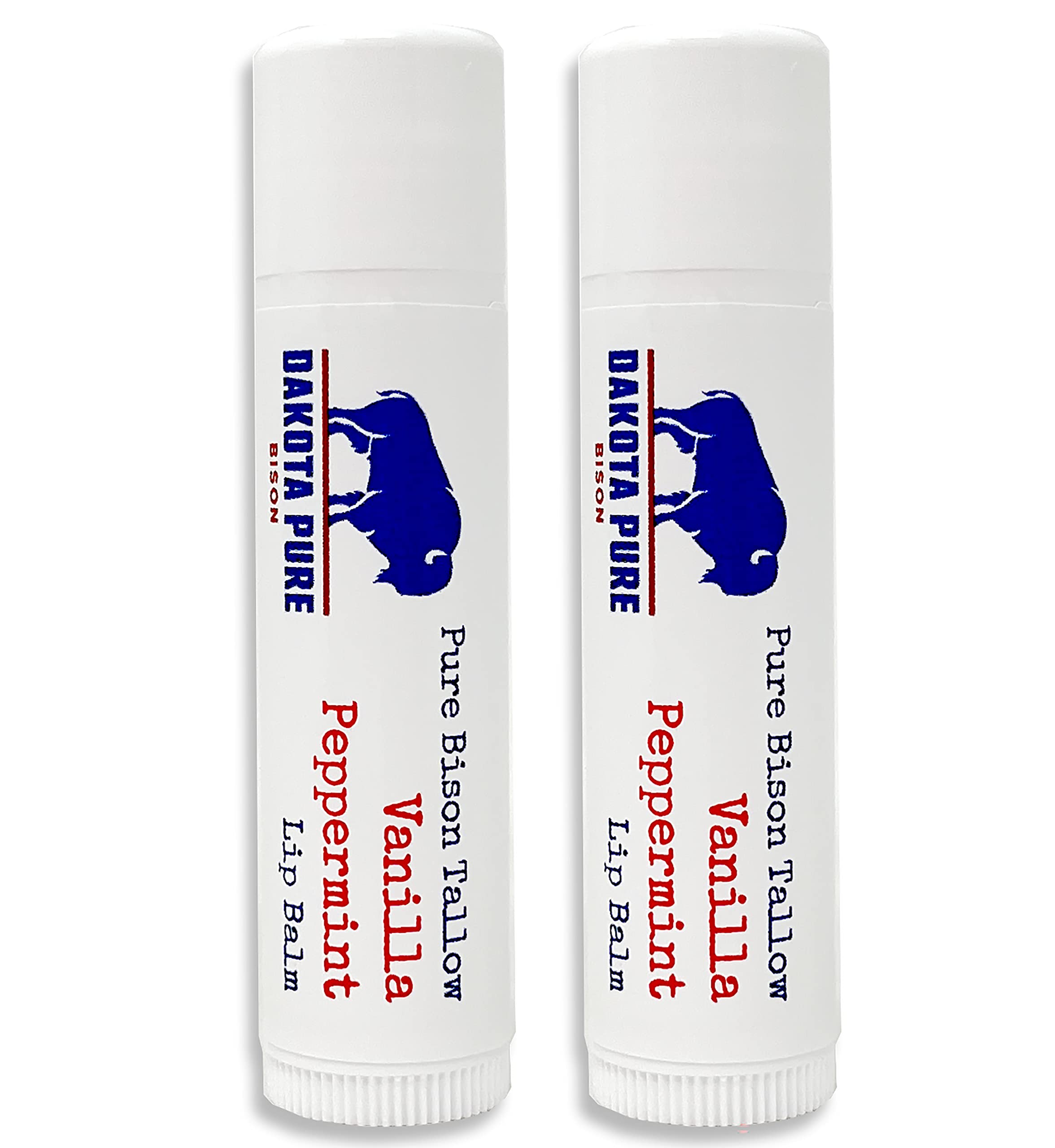 Dakota Pure Bison Tallow Balm set of 2 packaging shot, smooth daily lip care.