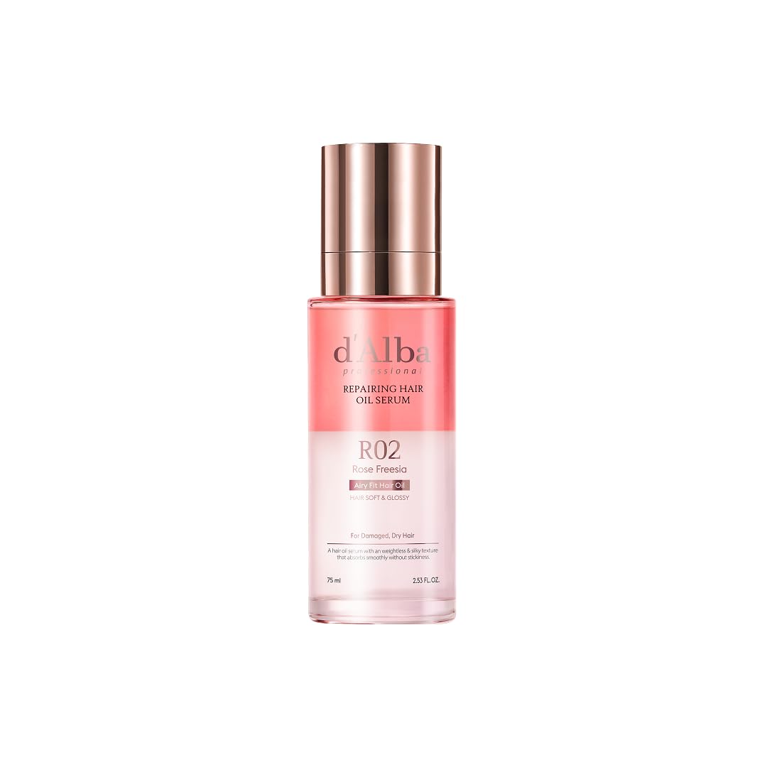 d'alba Piedmont professional repairing hair oil serum bottle close-up for premium nourishing care
