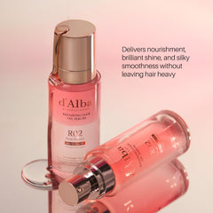 d'alba Piedmont hair oil serum dropper releasing lightweight hydration for damaged ends