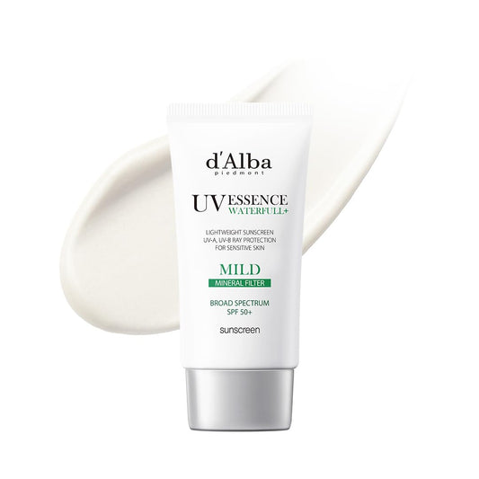 d'alba Piedmont Waterfull Sunscreen bottle pour for easy daily application