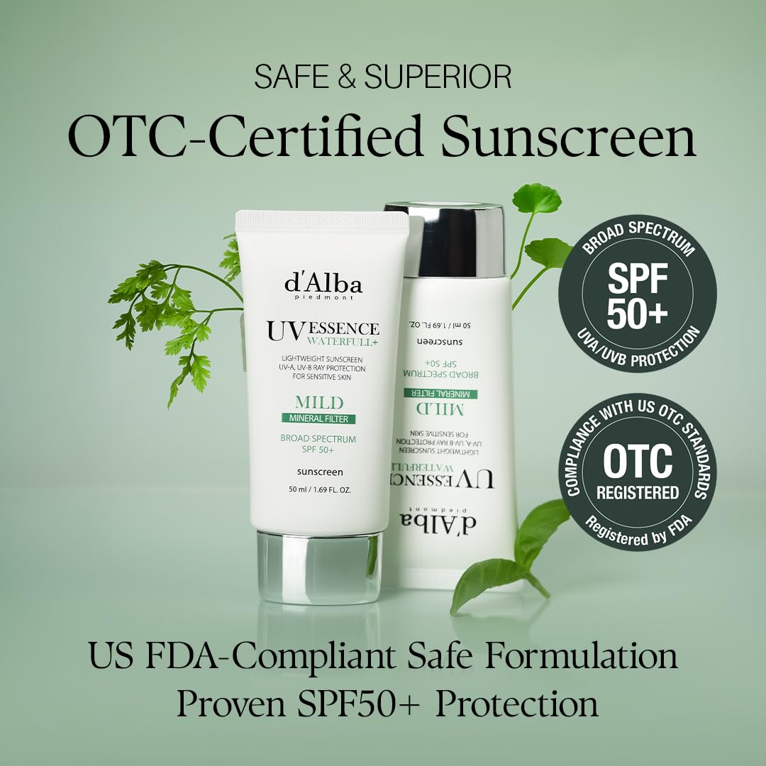 d'alba Piedmont Waterfull Sunscreen SPF 50+ non-nano protection for sensitive skin