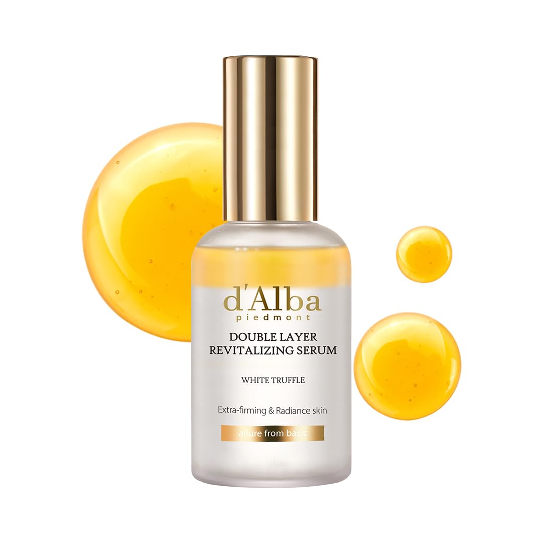 d'alba Piedmont White Truffle serum bottle close-up showing dual-layer formula for hydration