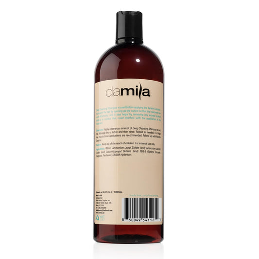 Damila Deep Cleansing Shampoo foamy lather on hair demonstrates residue removal