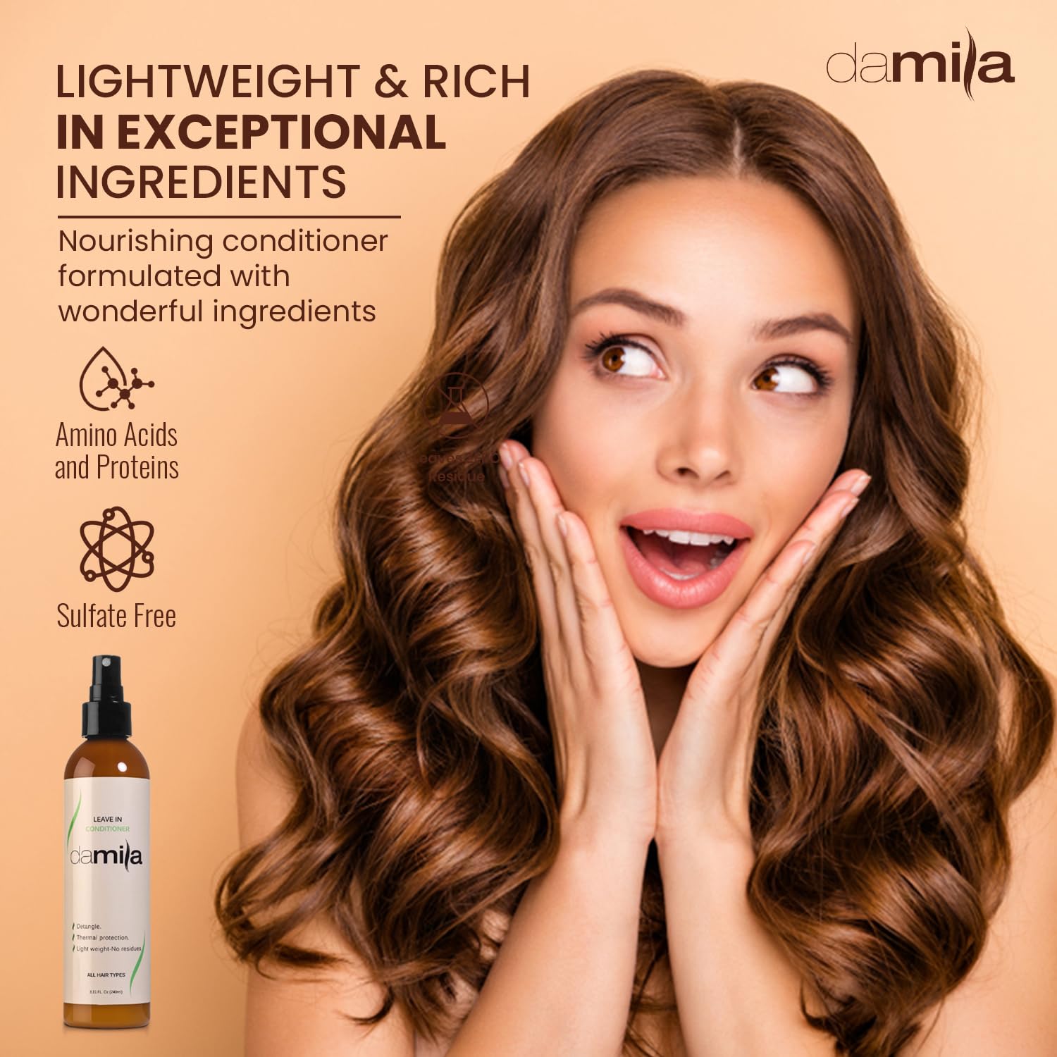 Sulfate- and paraben-free Damila Leave-In for daily care