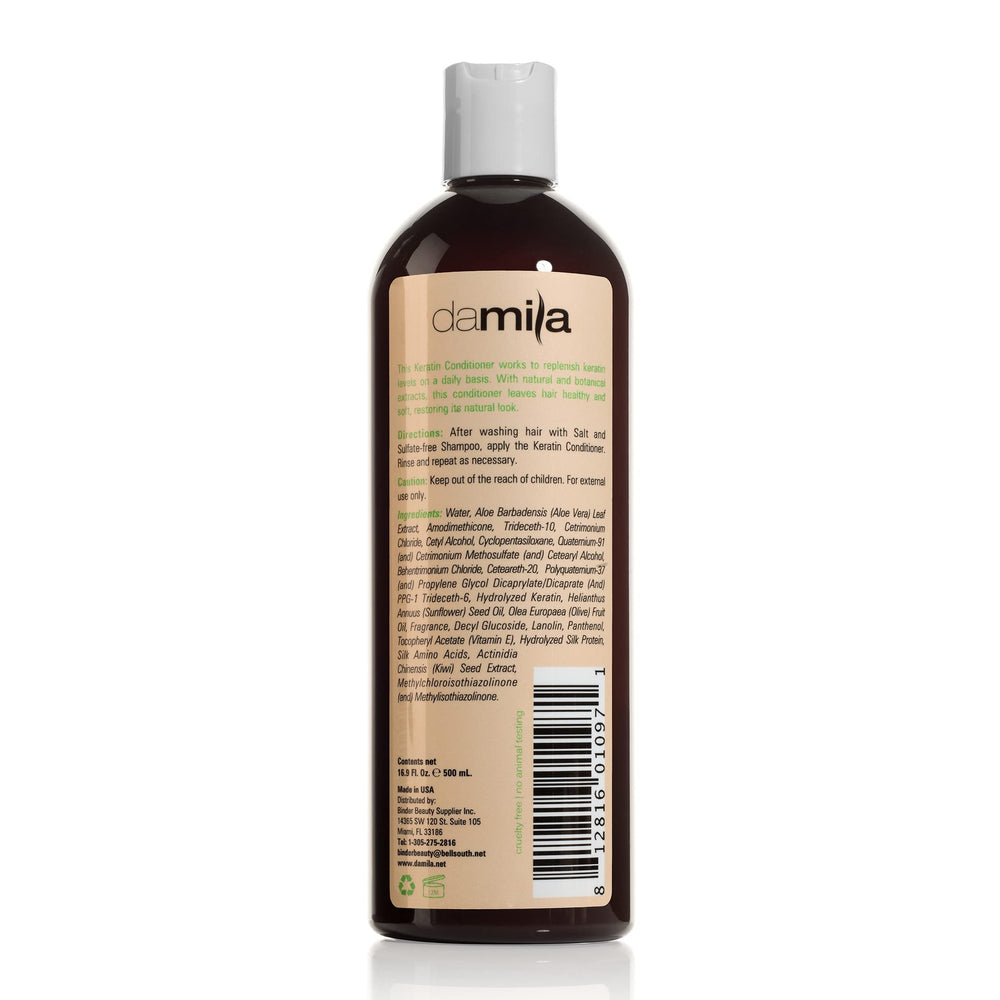 Damila conditioner pump dispensing rich formula to nourish dry hair