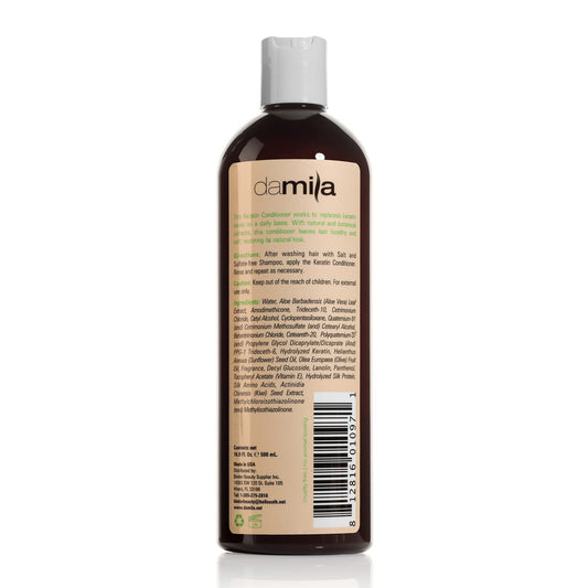 Damila conditioner pump dispensing rich formula to nourish dry hair