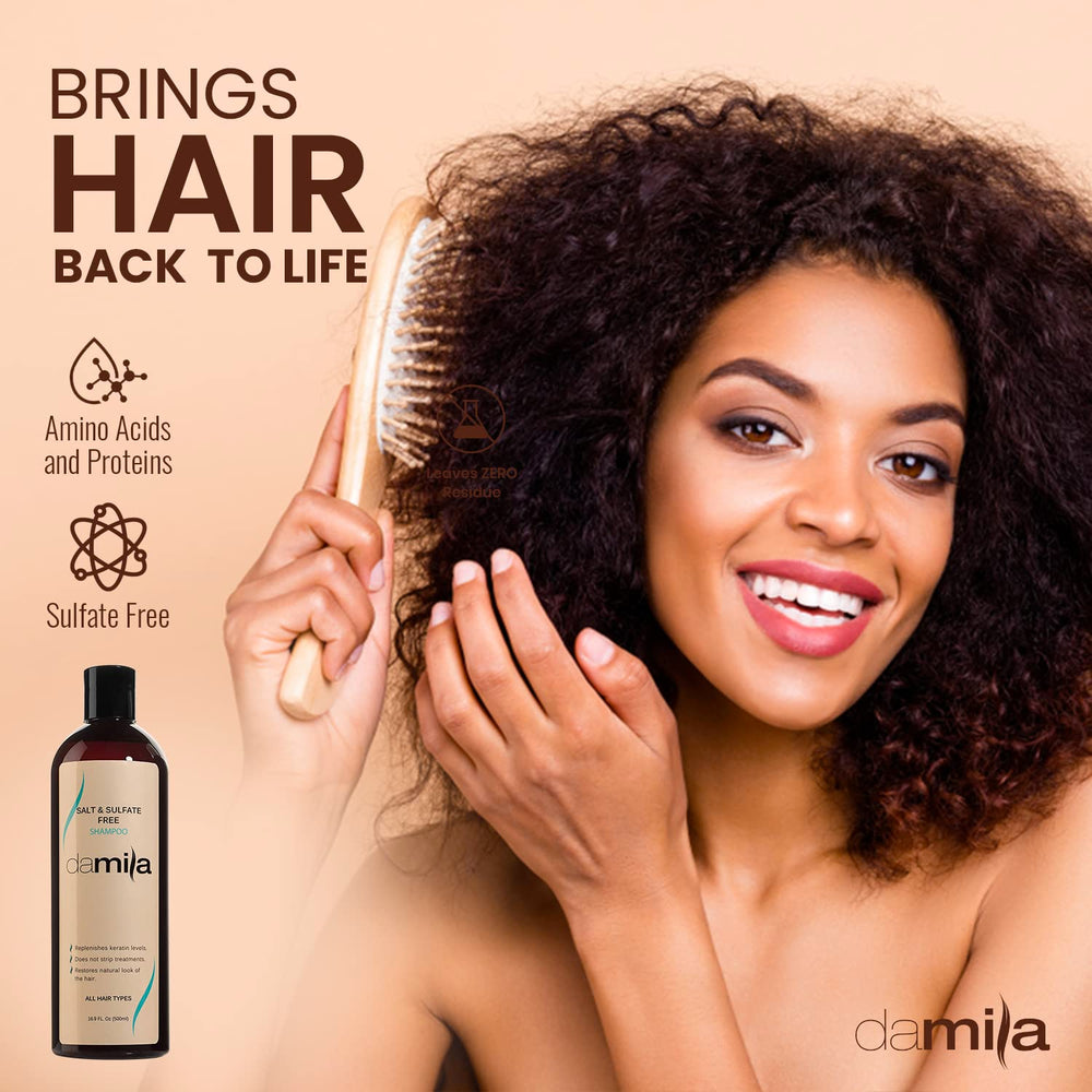 Damila shampoo nourishing lather closeup reveals creamy foam and clean rinse.