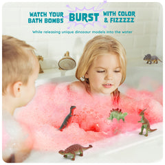 Dan&Darci Dino Egg Bath Bombs unboxing reveals a dinosaur toy