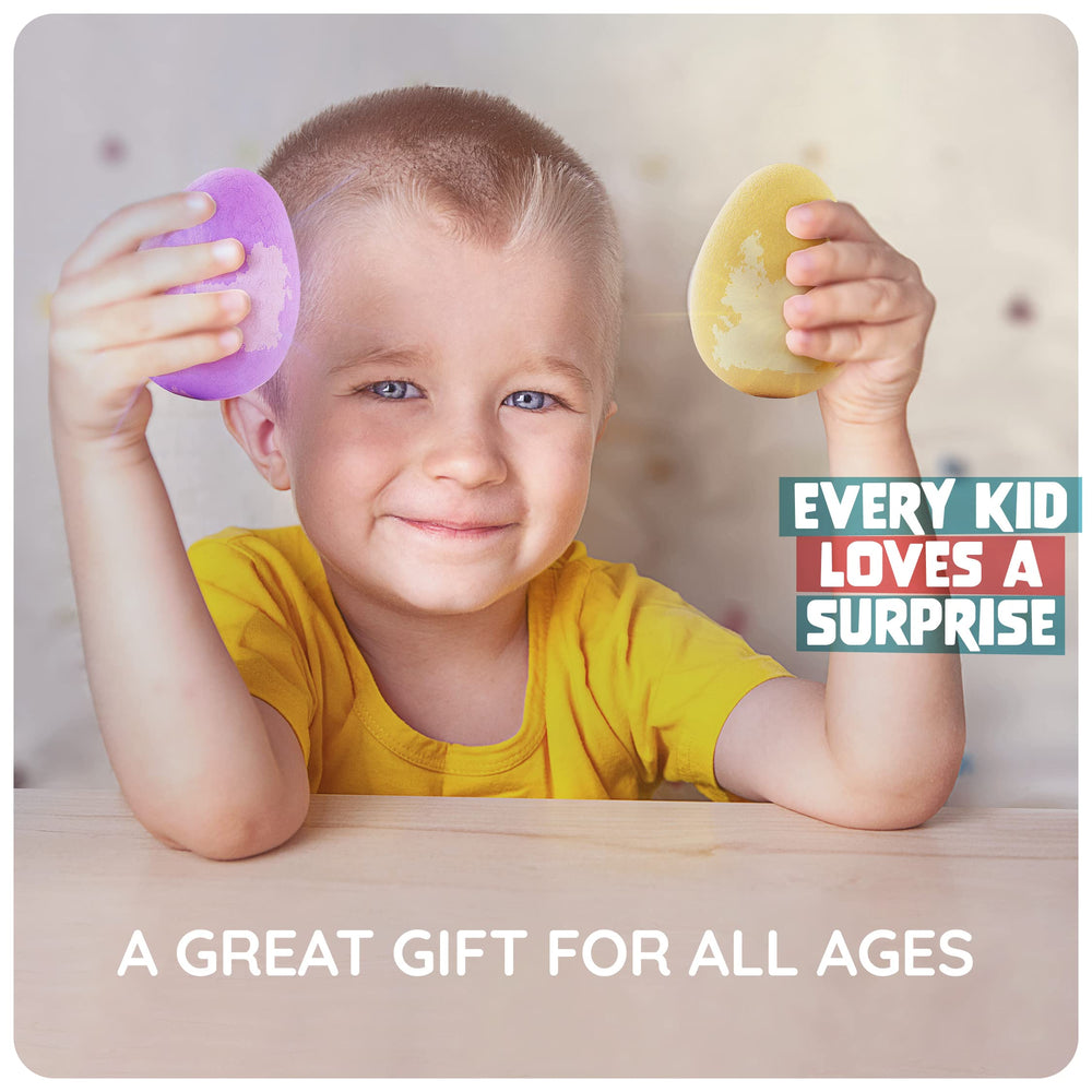 Dan&Darci Dino Egg Bath Bombs fizz in tub with kid-friendly ingredients