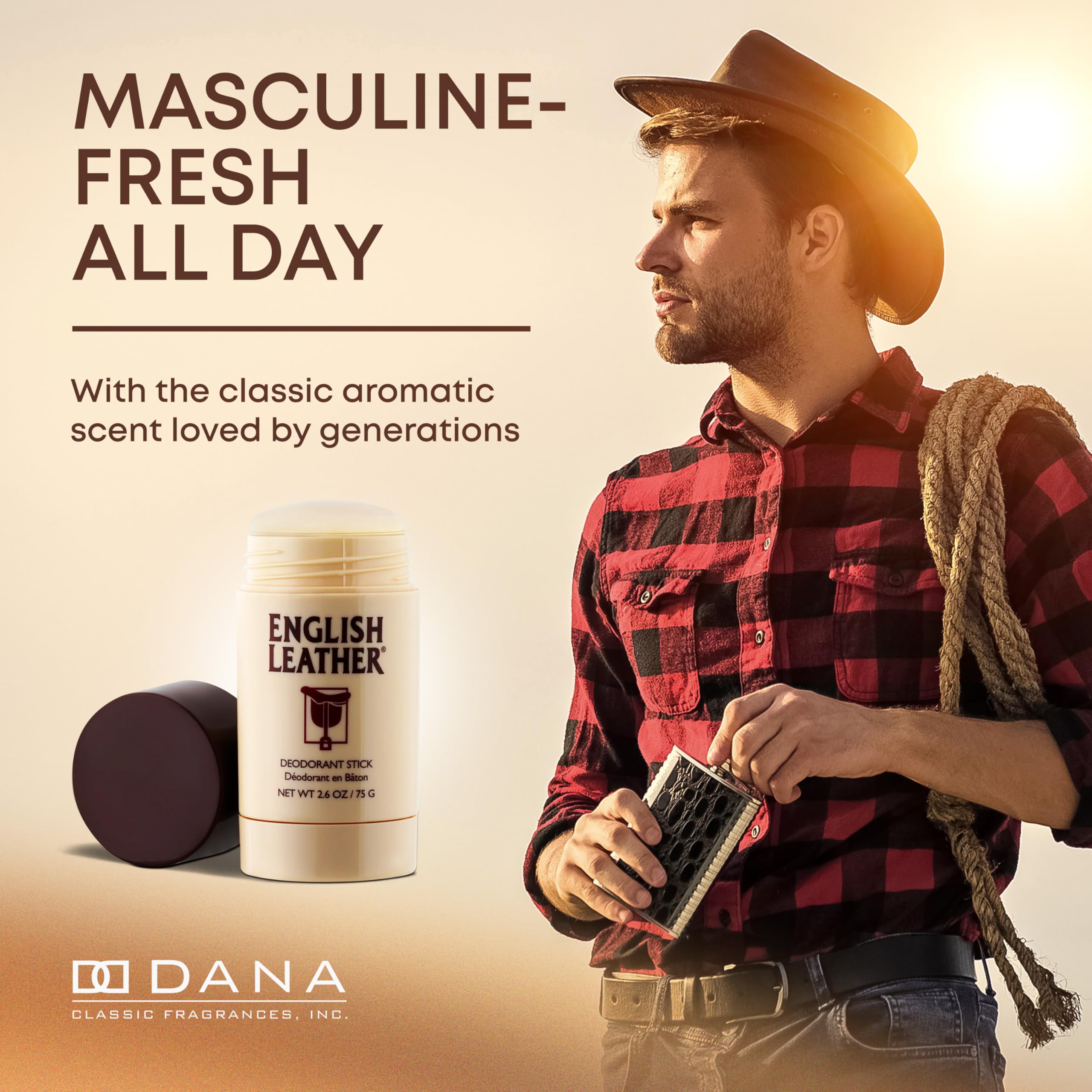 Dana English Leather cap closeup displays sleek, masculine design for daily grooming.