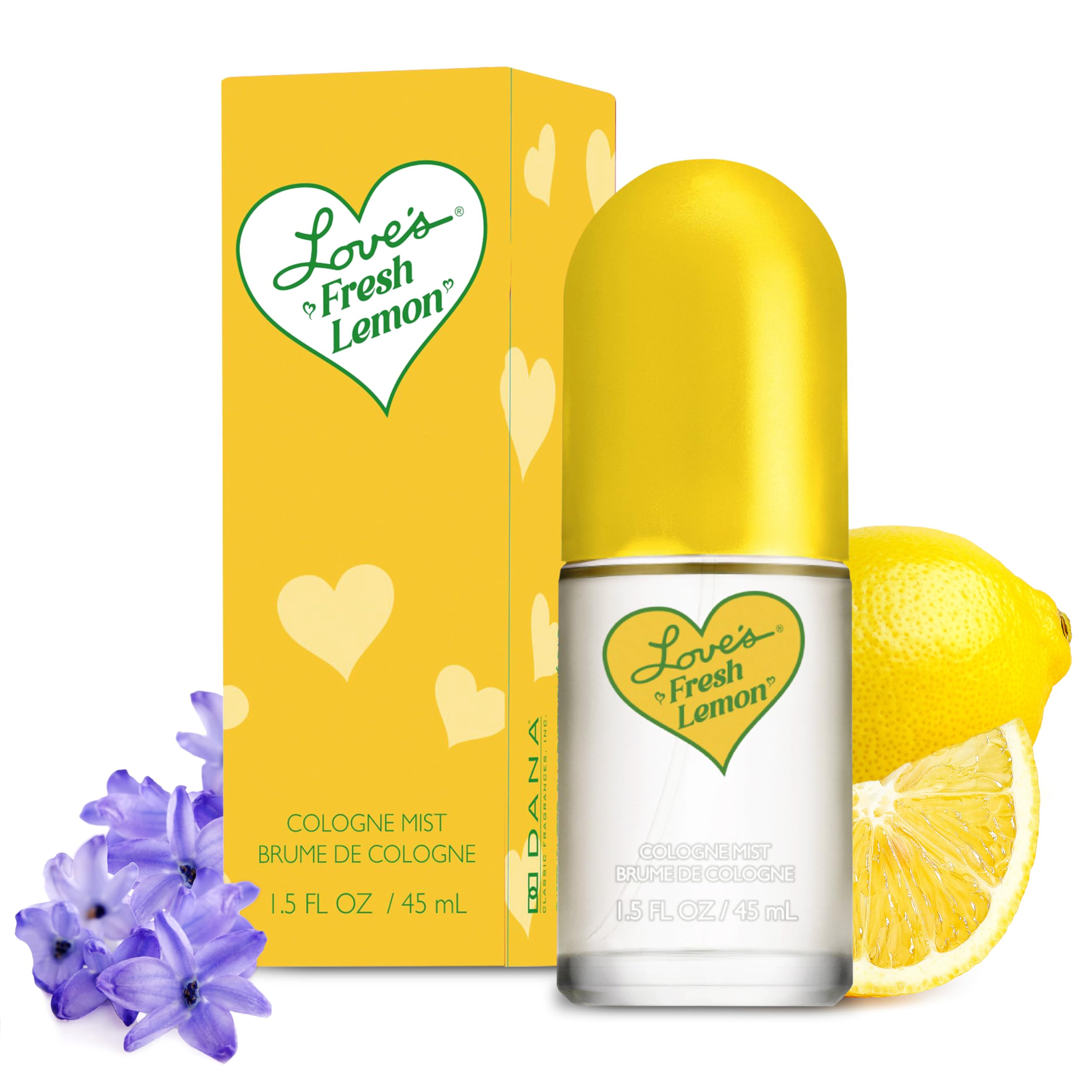 Dana Love's Fresh Lemon bottle pour delivers a crisp citrus spray for daily vitality