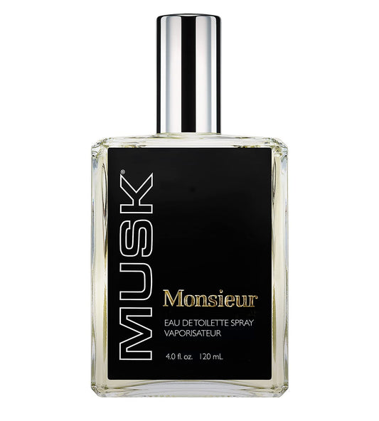 Dana Monsieur Musk for Men bottle cap, long-lasting scent for evening wear.