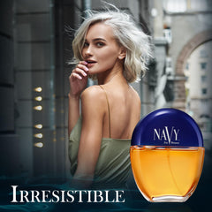 Dana Navy Cologne Spray on the wrist, for a subtle daytime scent.
