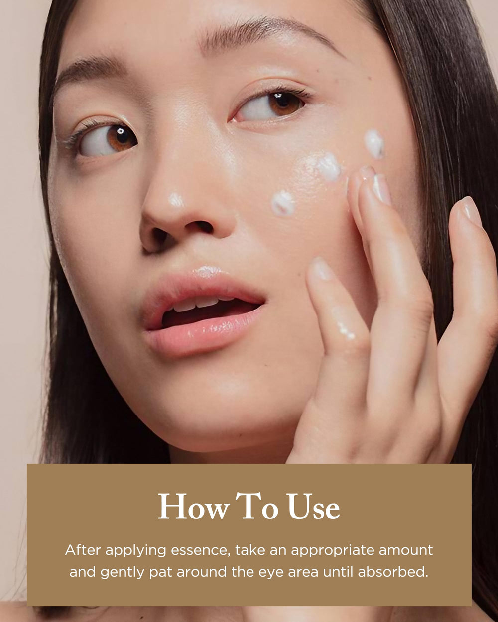 Danahan Hyoyong eye area application close-up with gentle tapping technique.