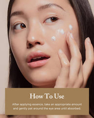 Danahan Hyoyong eye area application close-up with gentle tapping technique.