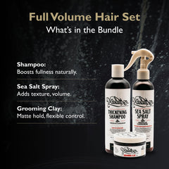 DandyMen thickening shampoo bottle promotes fuller-looking hair with a lightweight formula