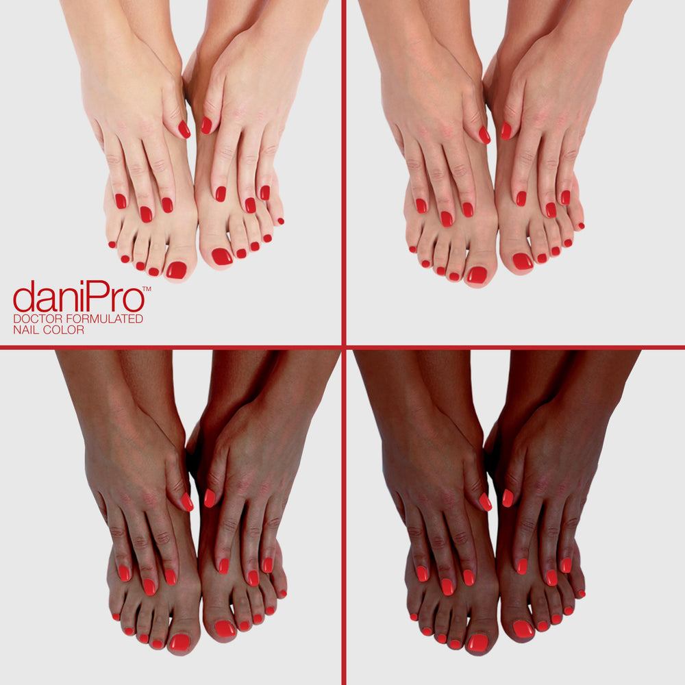 chip-resistant shine on nail with First Kiss red