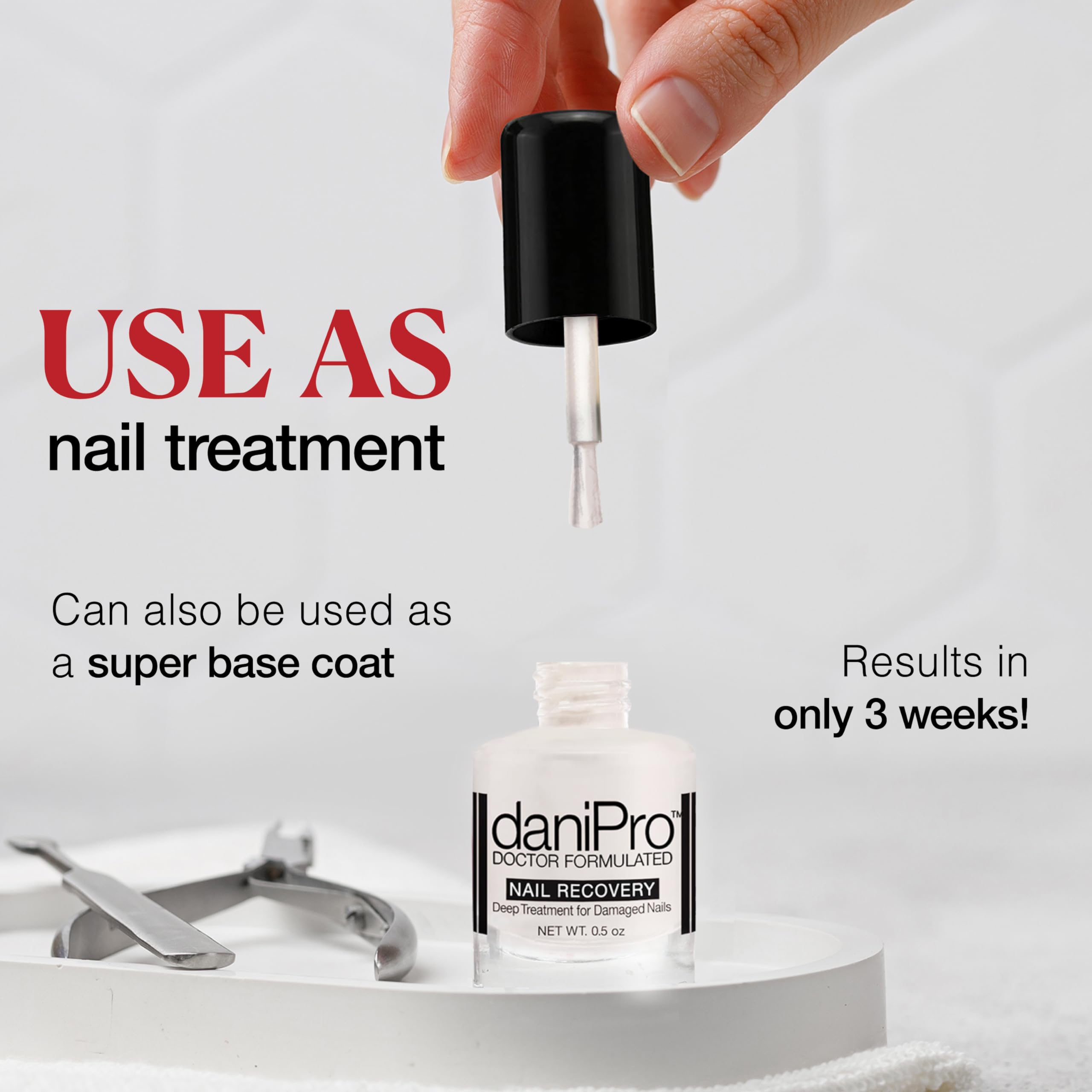 daniPro semi-matte finish image suggests quick-dry, long-wear base coat