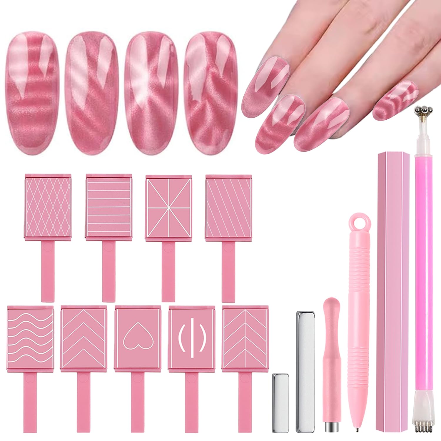 DANNEASY cat eye magnet 15pcs set for diverse nail art ideas.