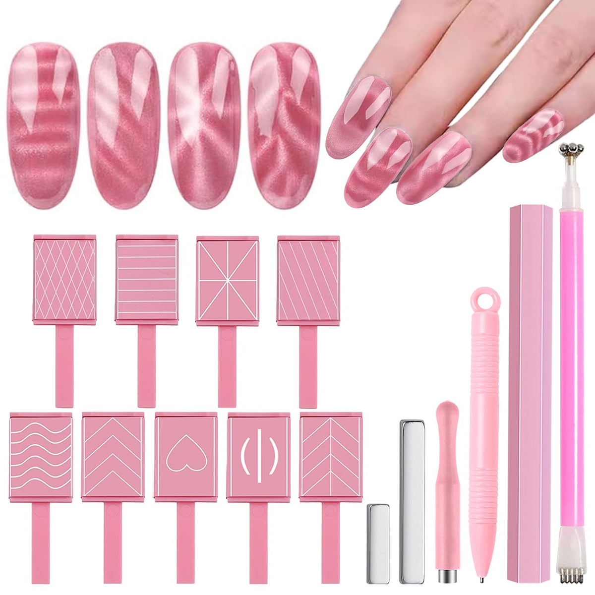 DANNEASY cat eye magnet 15pcs set for diverse nail art ideas.