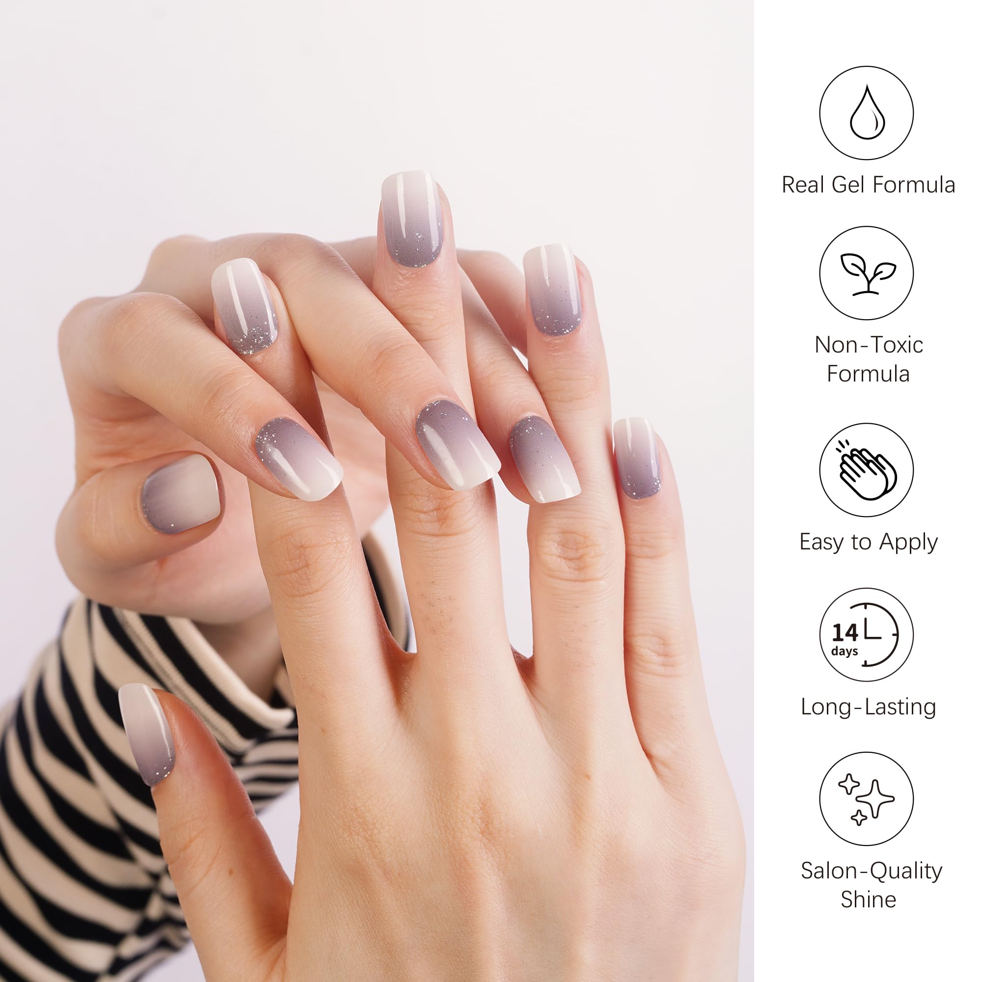 DANNI and TONI Ash Dream semi-cured nail strips for quick salon-style nails at home.