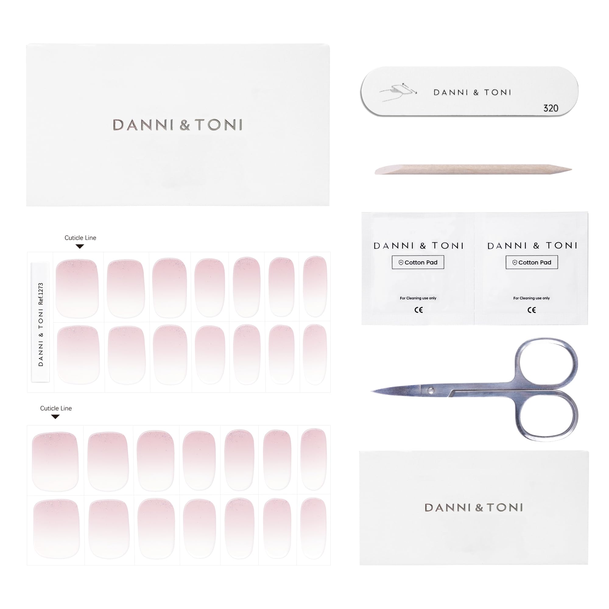 DANNI & TONI at-home manicure kit enabling salon-style nails at home.