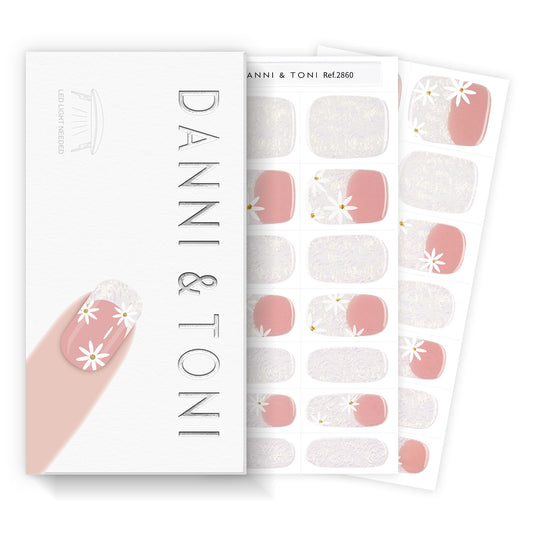 DANNI & TONI Flowers Aurora gel nail wraps with vibrant floral design for quick at-home manicures
