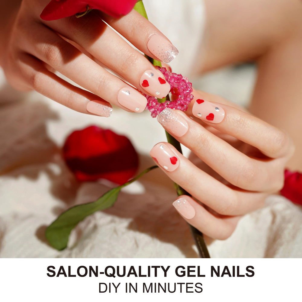 DANNI & TONI heart-pattern wraps for quick romantic nail art at home