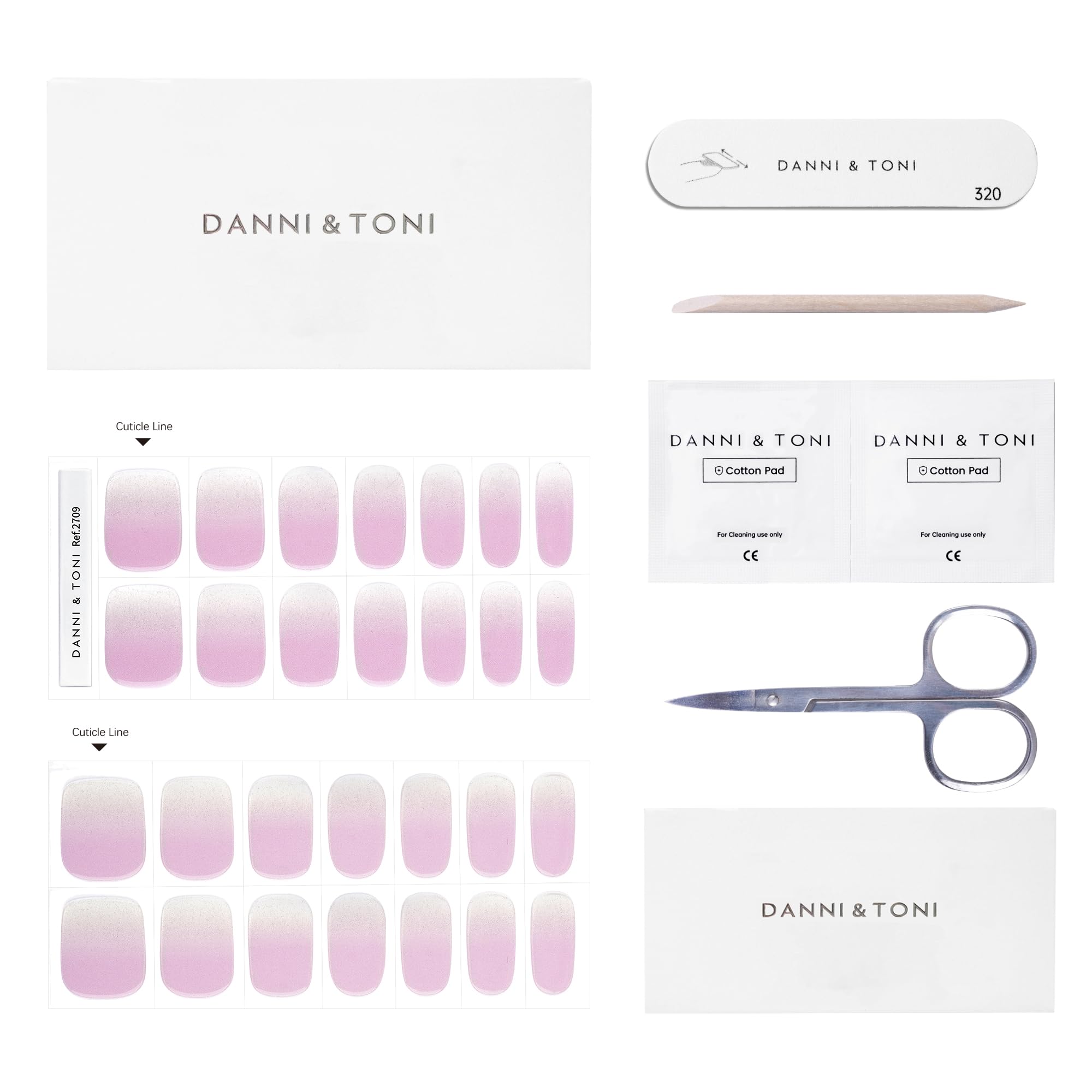 Easy peel-and-stick application demonstrated on natural nails.